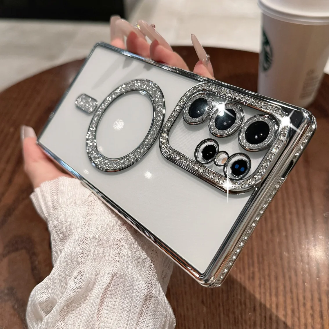 Protezione completa dell'obiettivo per Samsung S23 ULTRA Galaxy S24 FE Custodia elettrolitica S25 Diamond Magsafe magnetica Cover posteriore morbida e trasparente