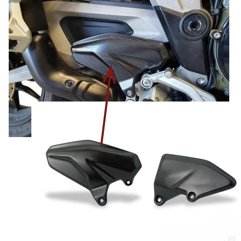 For DUCATI Multistrada V4 V4S Sport Pikes Peak / Rally 2021 2022 2023 Carbon Fiber Heel Plates Foot Guards Protector Motorcycle