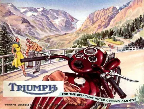 Triumph, Retro replica vintage style metal tin sign gift garage