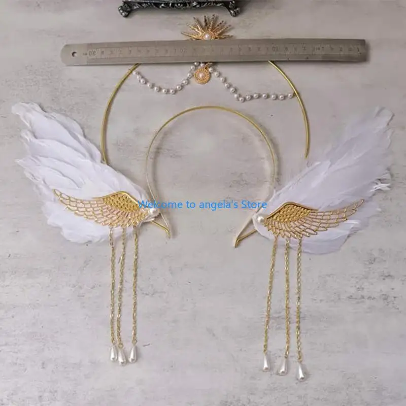 X4YC Nữ Hoàng Thái Đầu Hairhoop Nữ Đảng Mũ Trụ Cô Gái Gothic-Mũ Đội Đầu