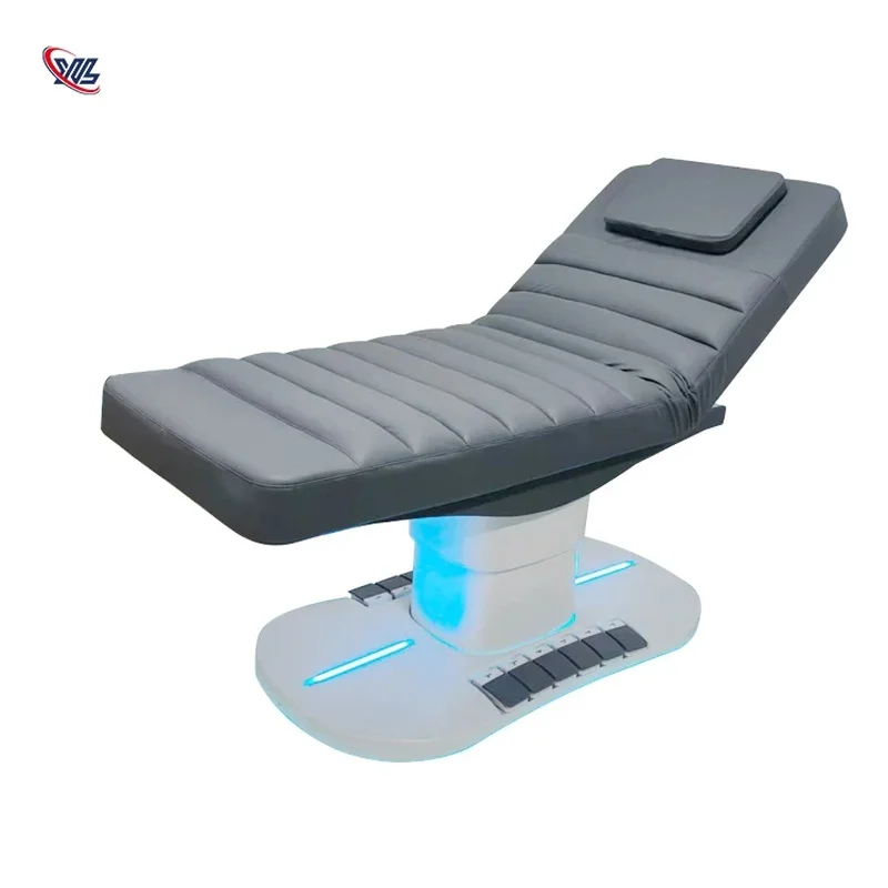 Comfortable Spa Massage Bed Customized Eyelash Chair Blue Light Built-In Foot Control Electric Curved Facial Lash Beauty Bed