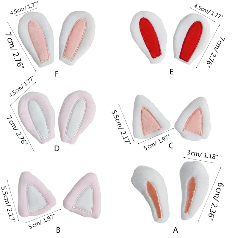 5 paia di Appliques a forma di orecchio di coniglio/gatto dolce toppe per abbigliamento fai da te guanti per scarpe per bambini per adulti sciarpa zaino tornante materiale per cucire