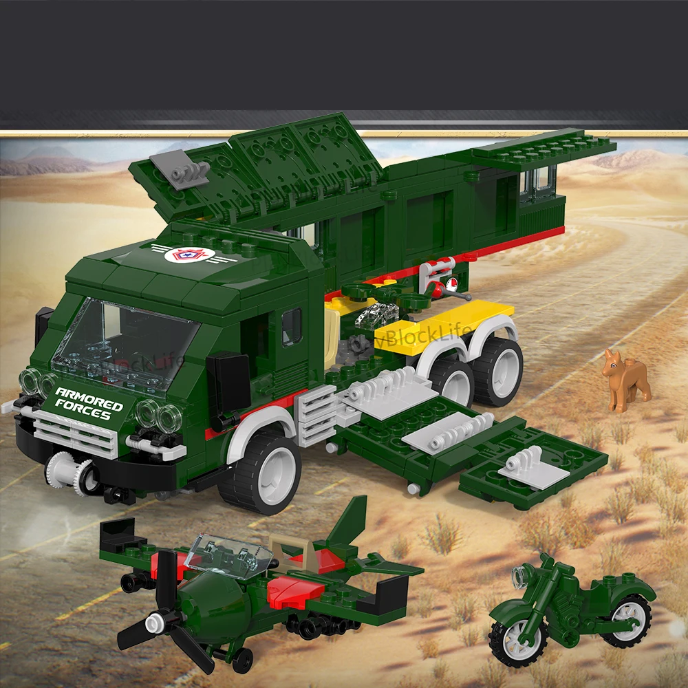 

World War II WW2 Military Model Series Military Engineering Vehicles Building Blocks Bricks Toys Gifts