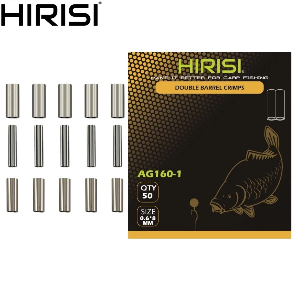 

Hirisi 50pcs Copper Crimping Sleeves for Carp Fishing Wire Rigging AG160
