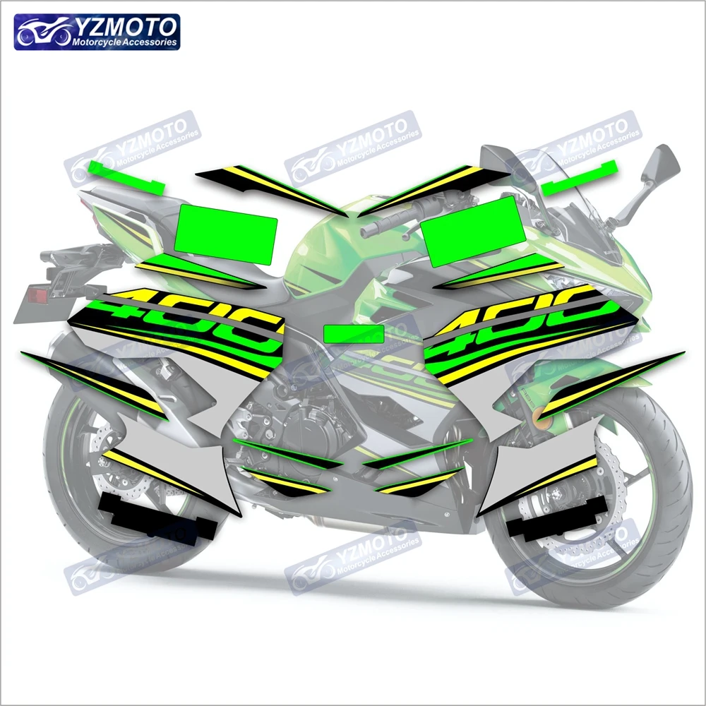 

For Kawasaki NINJA400 Ninja 400 EX400 Motorcycle Body Racing Sticker Fairing Fuel Tank Engine Logo Decal Windshield Stickers Kit