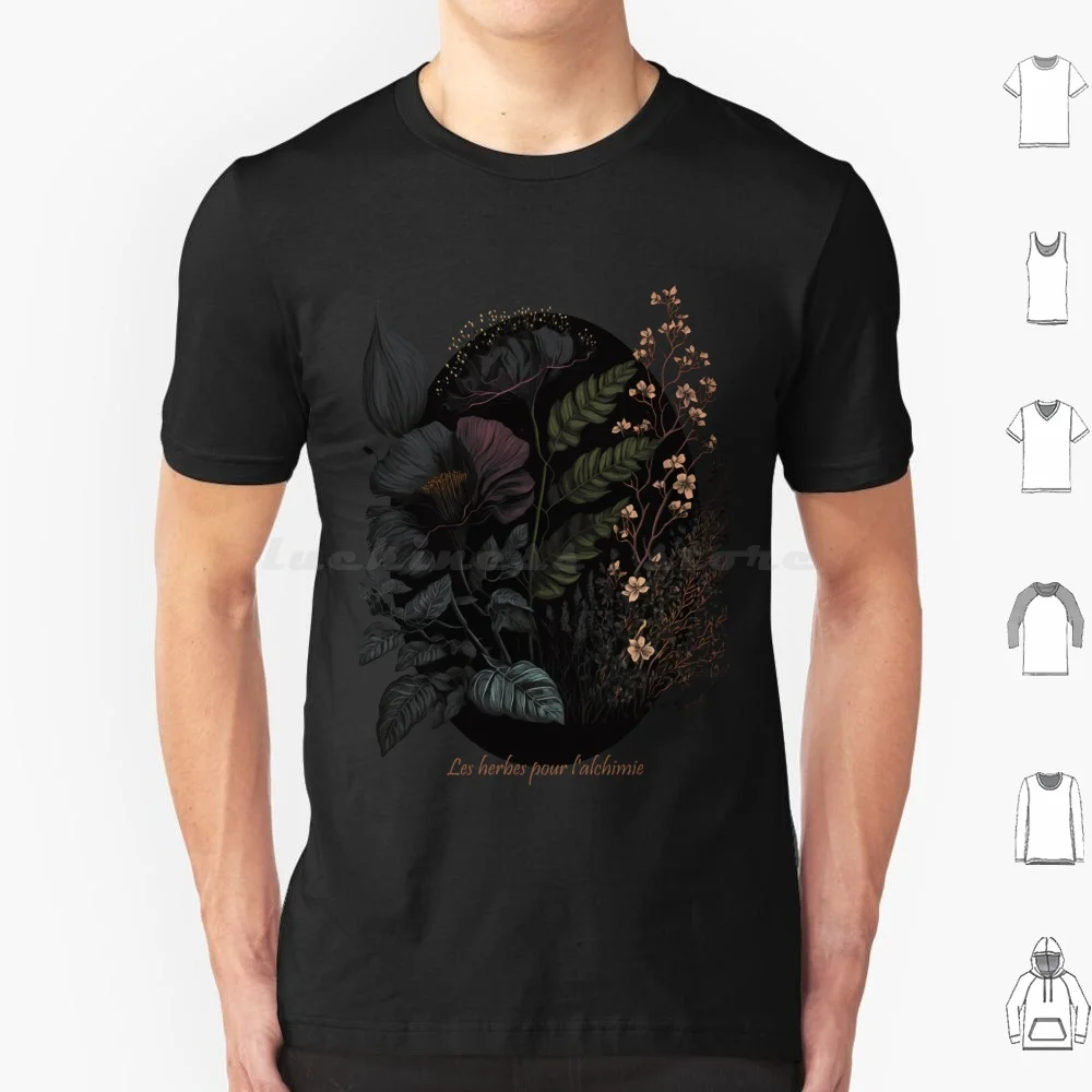 Dark Academia Alchemist Guidebook T Shirt Cotton Men Women DIY Print Dark Academia Botanicals Botanical Alchemy Guidebook
