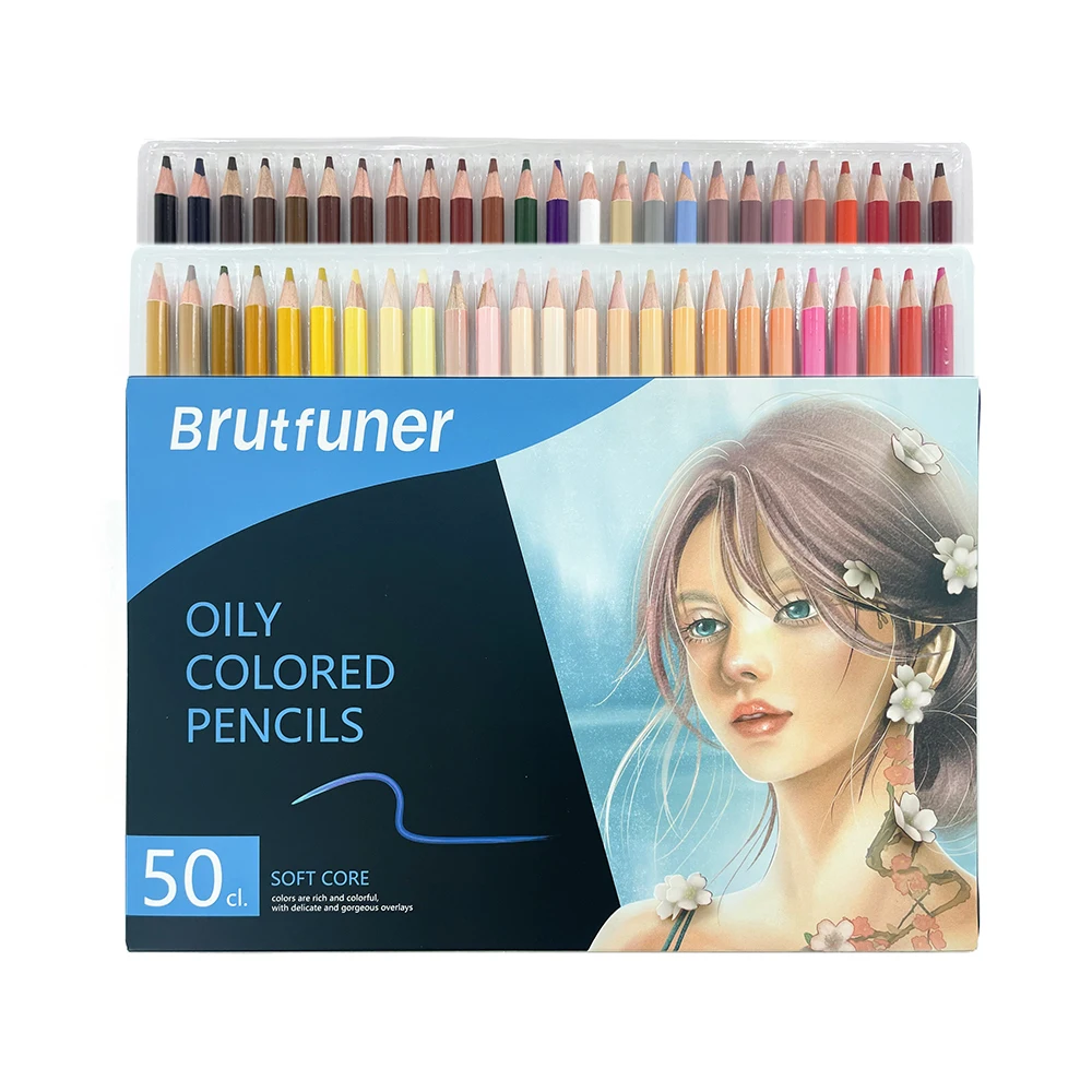 Brutfuner NIEUWE 26/50/72 Kleuren Hout Huidskleur Kleurpotloden Zachte Kern Olie Gebaseerde Schets Tekening potlood Set Beginner Art Supplies