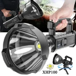 10000LM Powerful LED Flashlight Portable Handheld Searchlight Waterproof Spotlight 4 Modes USB Rechargeable Outdoor Torch