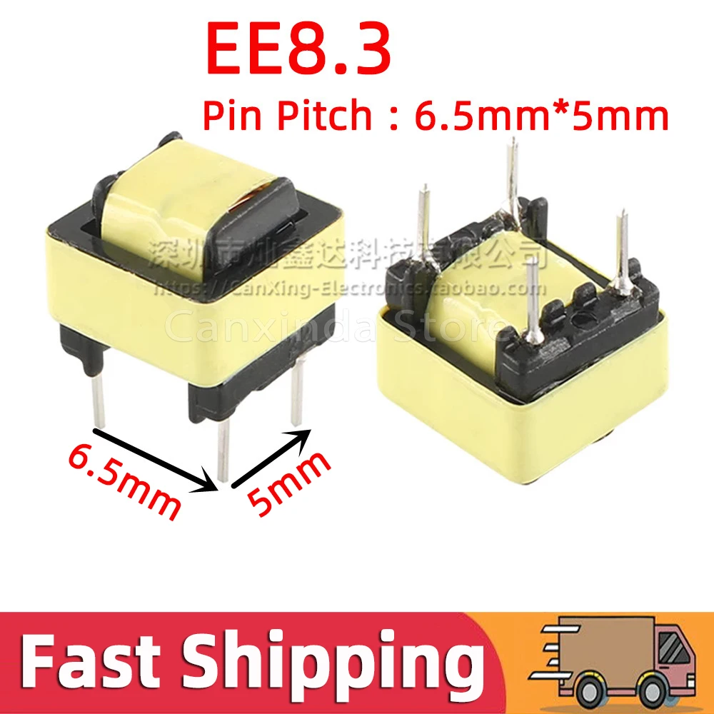 5pcs EE8.3 EE10 EE12 Common Mode Inductor Inductance 5mH 10mH 20mH 30mH 40mH 50mH Lighting Power Supply Filter Coil Transformer