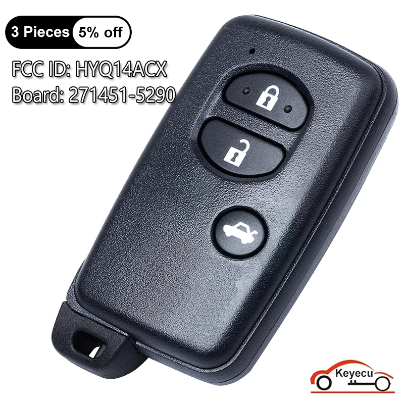 

KEYECU 3 Buttons 314.3MHz 433MHz for Subaru BRZ 2013 Forester 2014 WRX 2015 Auto Smart Remote Key Fob FCC# HYQ14ACX 271451-5290