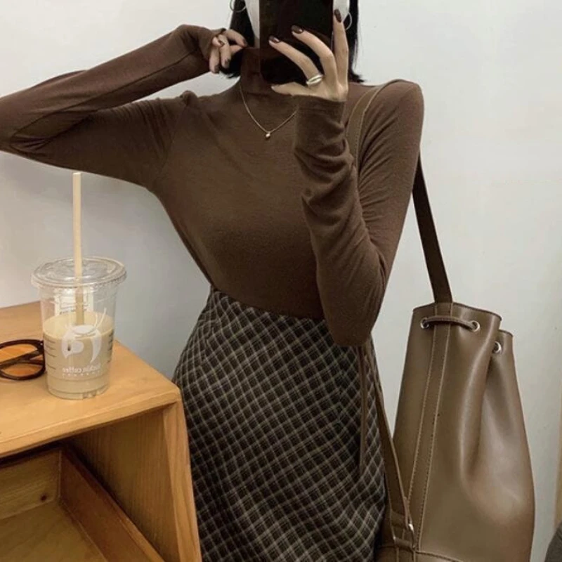 

Mini Skirts Women Korean Style College Ladies Autumn All-match Vintage Cozy Ins Design Feminino Plaid Hipster Slim Elegant Daily