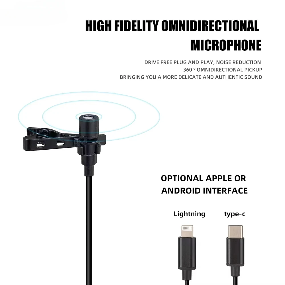 휴대폰 및 노트북용 휴대용 라발리에 3.5mm 유선 클립 온 마이크 미니 유선 헤드셋 마이크 2 in 1