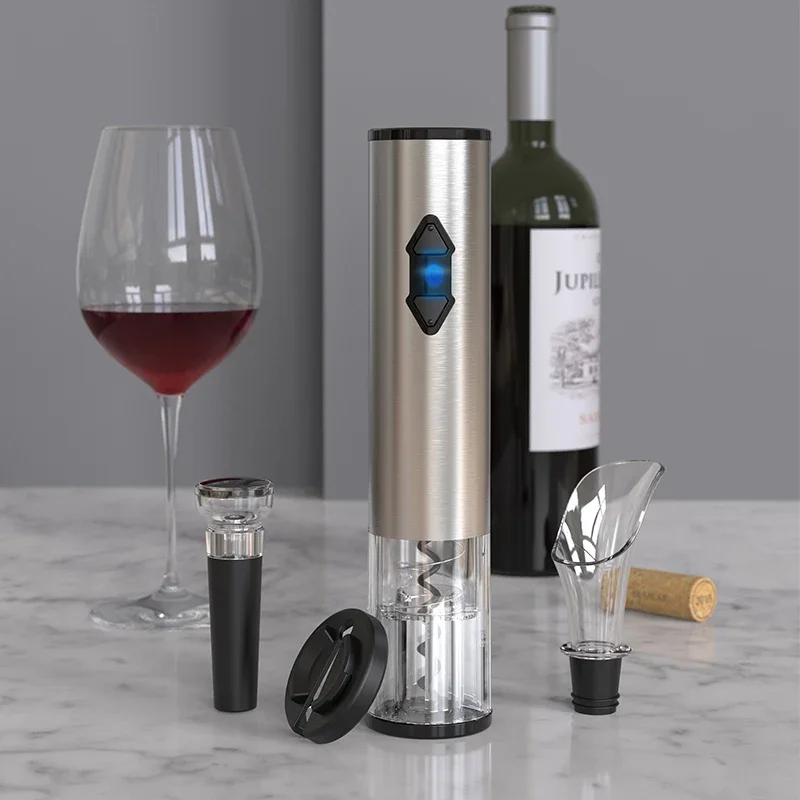 3 In 1 Electric Cordless Automatic Red Wine Opener Wine Pourer Cork Stopper Gift Set