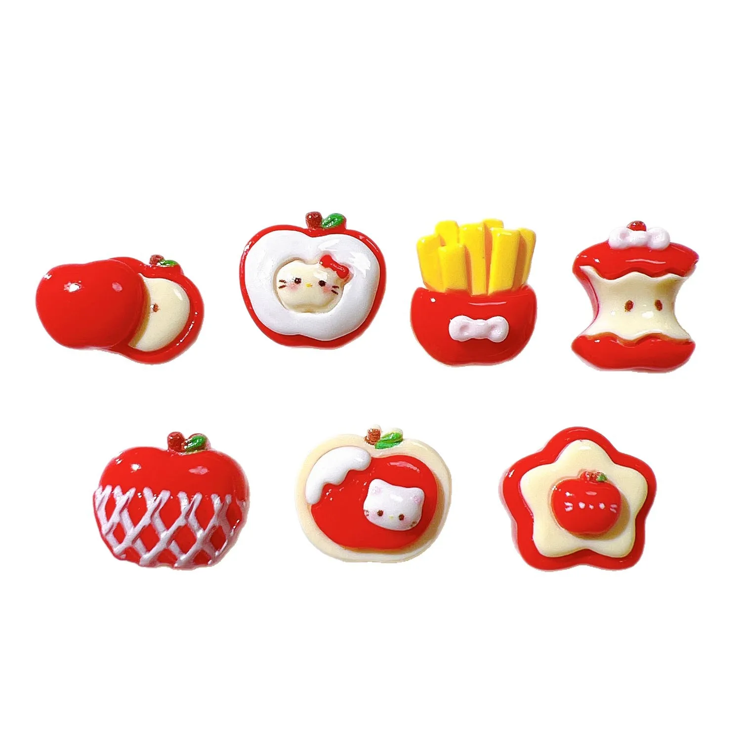 10pcs Resin Mini Apple Accessories Charms Jewelry Making Shoes Clothes Headdresses Accessories Car Ornaments