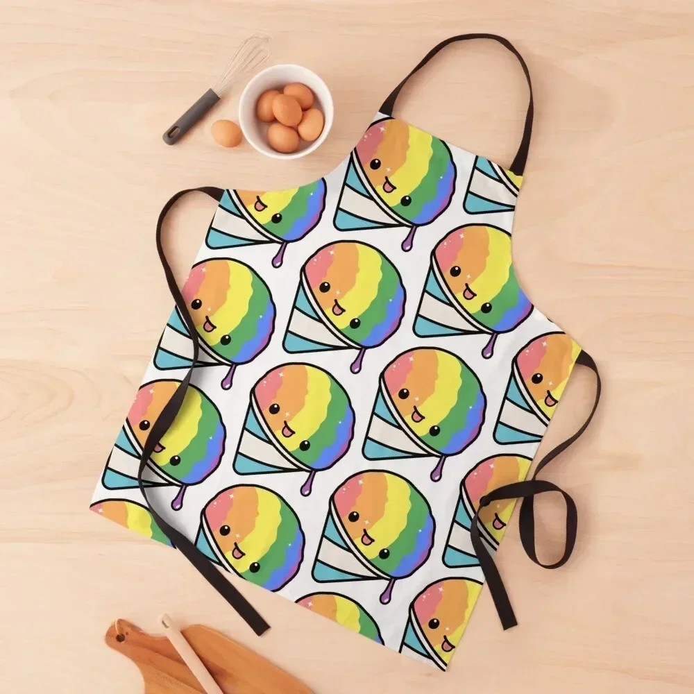 

Kawaii Rainbow Snow Cone Apron Hairdressing Cleaning Products For Home Useful Things For Kitchen kitchen gadgets Apron