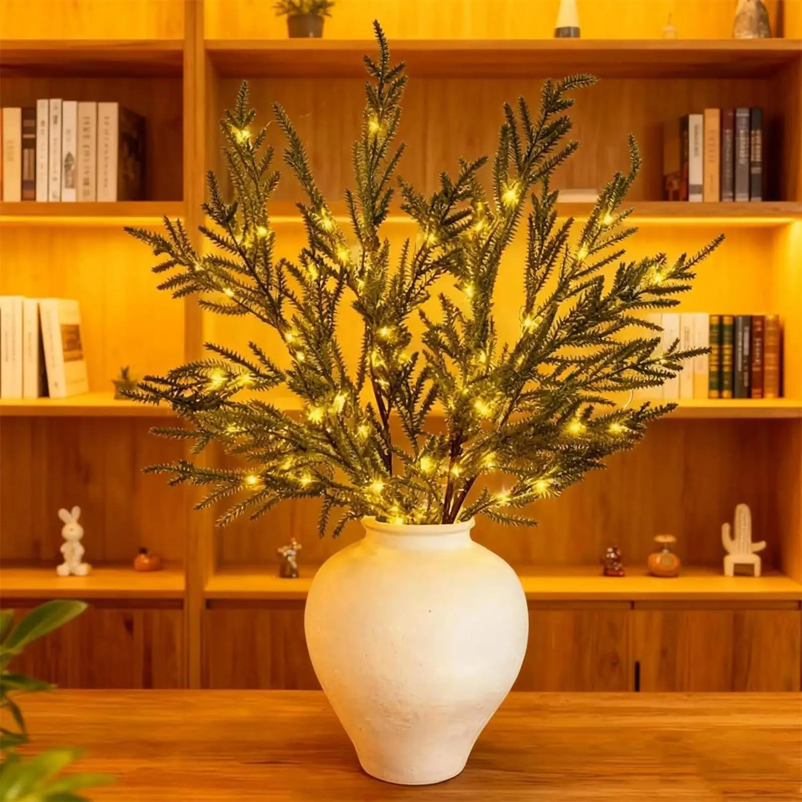 

Сосновые ветки с огнями, 5 шт., праздничное украшение зелени, рождественские освещенные сосновые ветки для семьи, друзей, вечеринки, дома, праздника