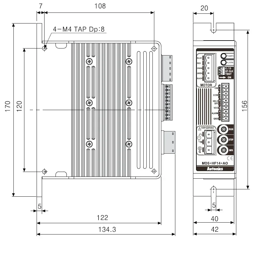 مبيعات ساخنة لعام 2025 MD5-HF14-AO Autonics 5-Phase محرك متدرج سائق محرك متدرج كوري