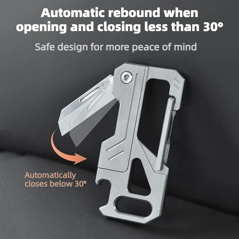 Thickened Titanium Alloy Multifunctional Tool Portable Folding Bottle Opener Screwdriver Unboxing Knife Mini EDC Tool Keychain