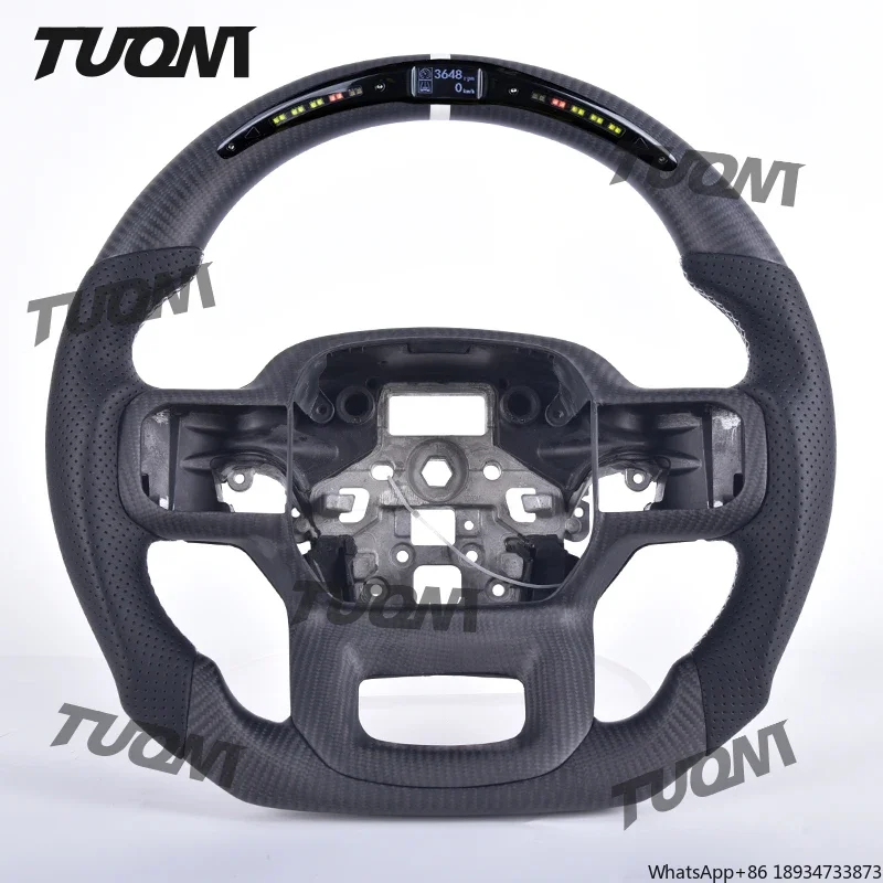 LED Matte Carbon Fiber Leather Steering Wheel For Ford F150 Raptor