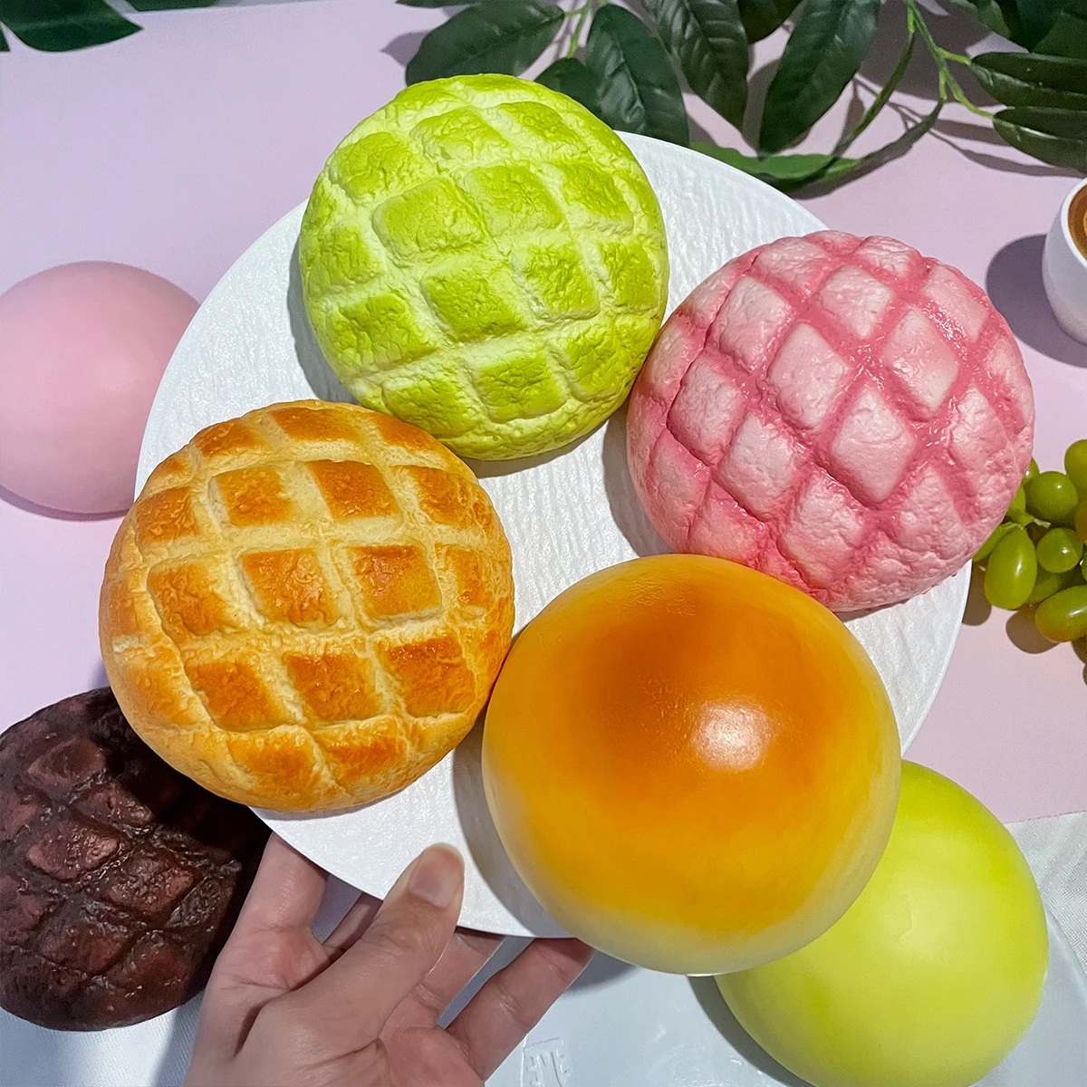 2 Piezas de Pan Artificial Blandito, Comida Falsa de Simulación de Levadura Lenta, para Exhibición en Panadería, Atrezzo de Fotografía, Decoración de Cocina, Juego de Imitación