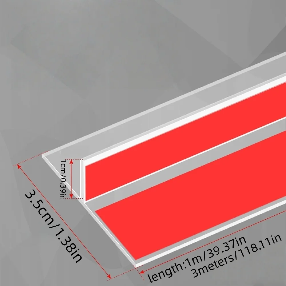 1pc 1m/3metersX3cm T-Shaped Seal Strip for Door Frame, Clear Silicone Weather Stripping, Strong Adhesive Door Draft Stopper
