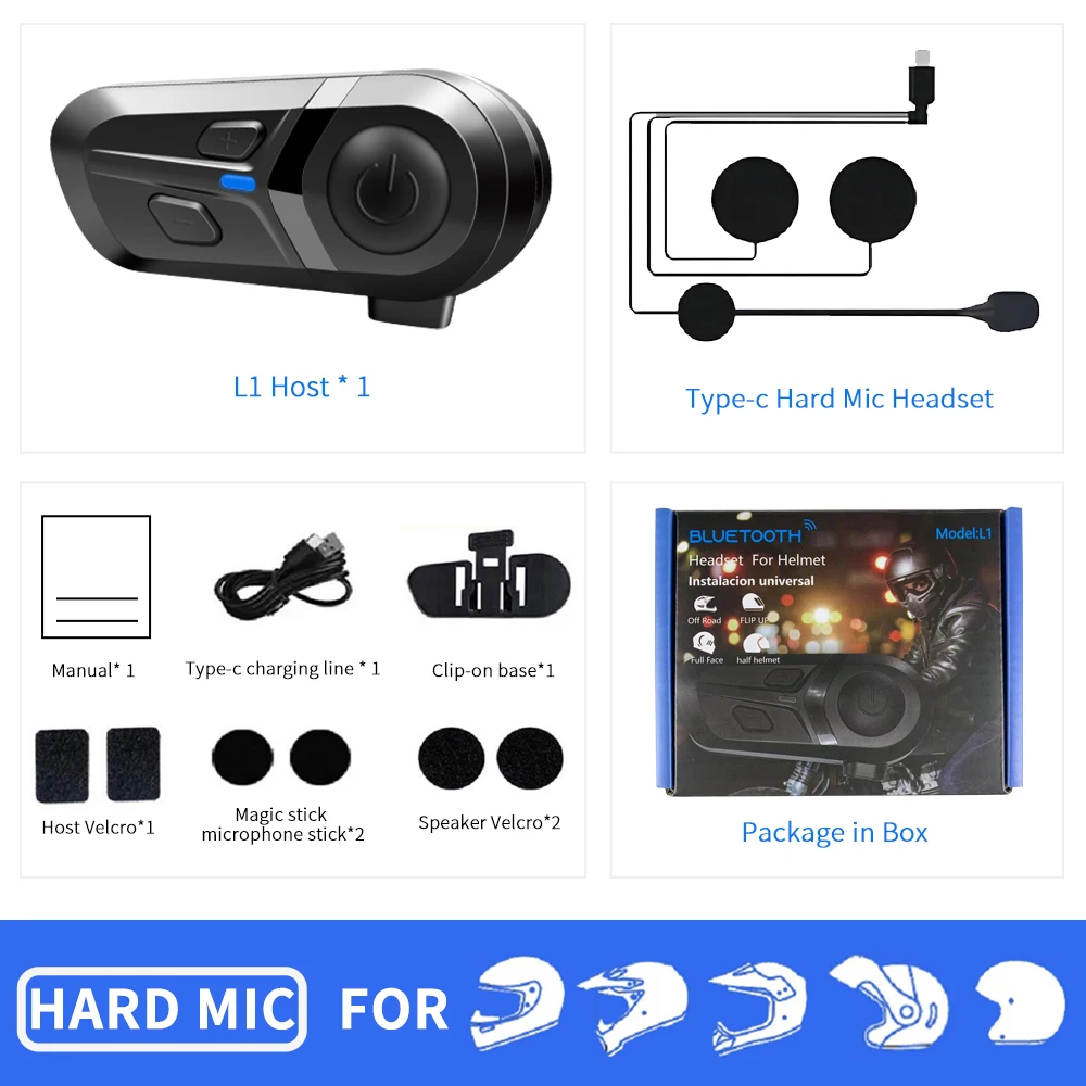 Draadloze motorhelm headset handsfree bellen telefoon motorfiets waterdichte oortelefoon muziekspeler moto helm