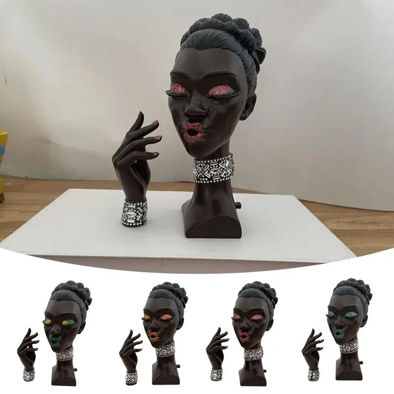 Stick Incense Burner Head Incense Burner Elegant Cool Black Woman Shape Modern Design Calming for Home Decor Family Friends