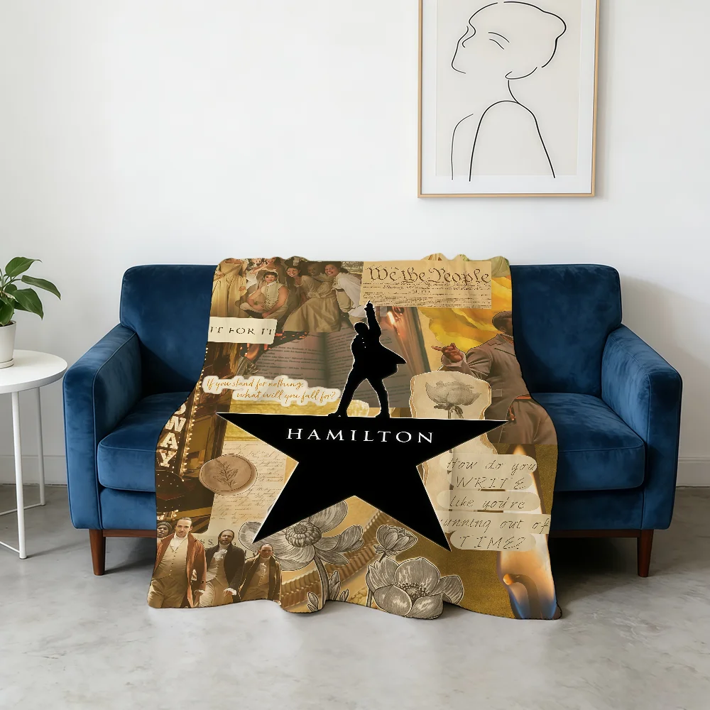 H-Hamilton-ES Musical Fashion Blanket Flannel Warm Soft Throw Blanket For Room Sofa Childish Birthday Gifts