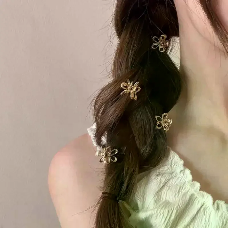 10pcs Mini Metal Hair Claw Clip Gold Silver Flower Butterfly Small Shark Clips Ins Korean Headwear For Women Hair Accessories