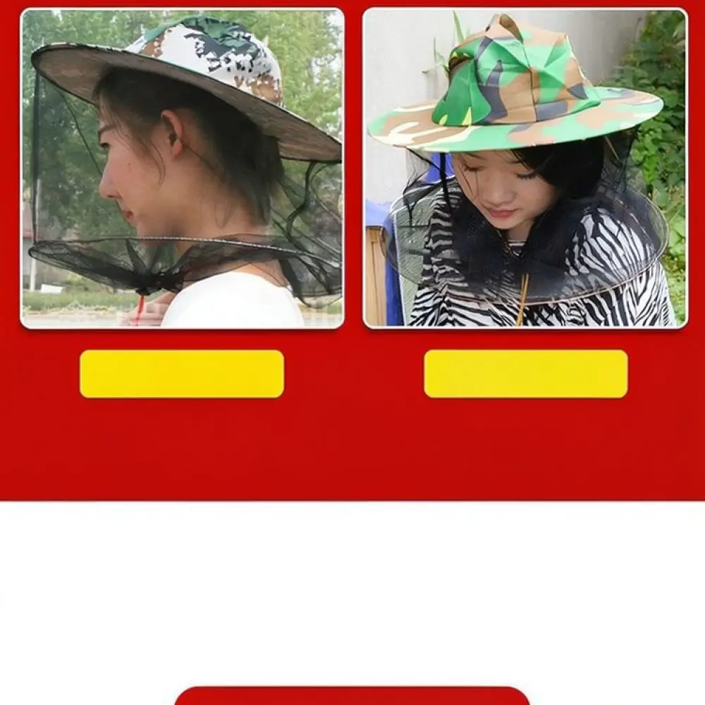 Comfortable Beekeeping Veil Hat Anti Bee Mesh Protective Face Guard Foldable Cap For Ruxin Outdoor Working Gear