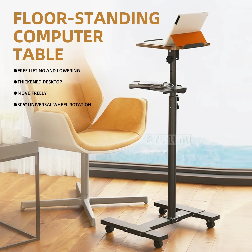 Height Adjustable Computer Desk,Bedside Table, Mobile Side Table for Living Room Office, Rotatable Small Desk for Home Bedroom