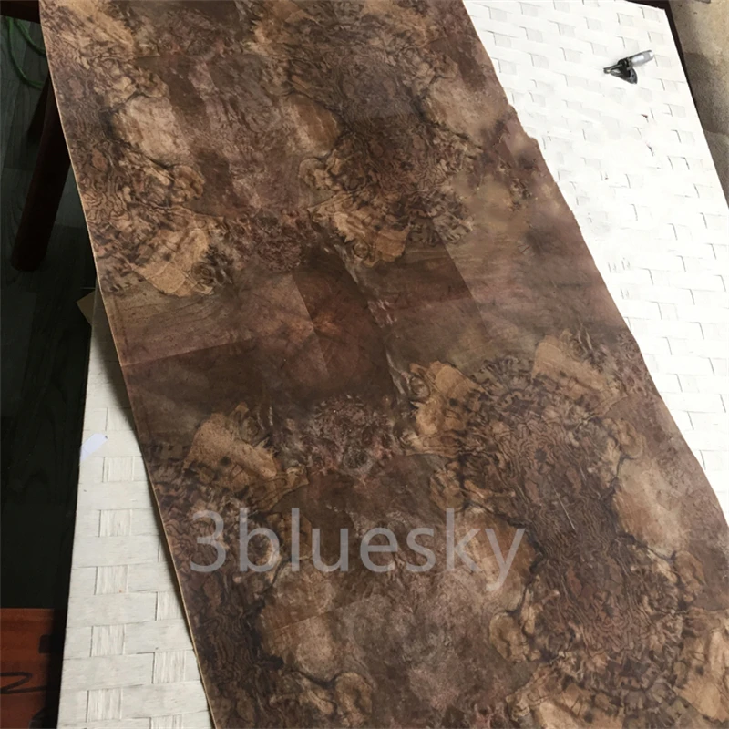 Natural Wood Veneer Black Walnut with Burl Kraft Paper for Furniture about 60x250cm 0.25-0.3mm