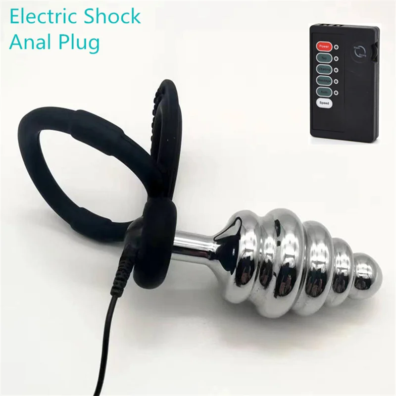Stimulation Massage Electric Shock Medical Themed Toys Metal Butt Plug Anal Plug Electro Sex Toys For Women Vagina Flirting Toy