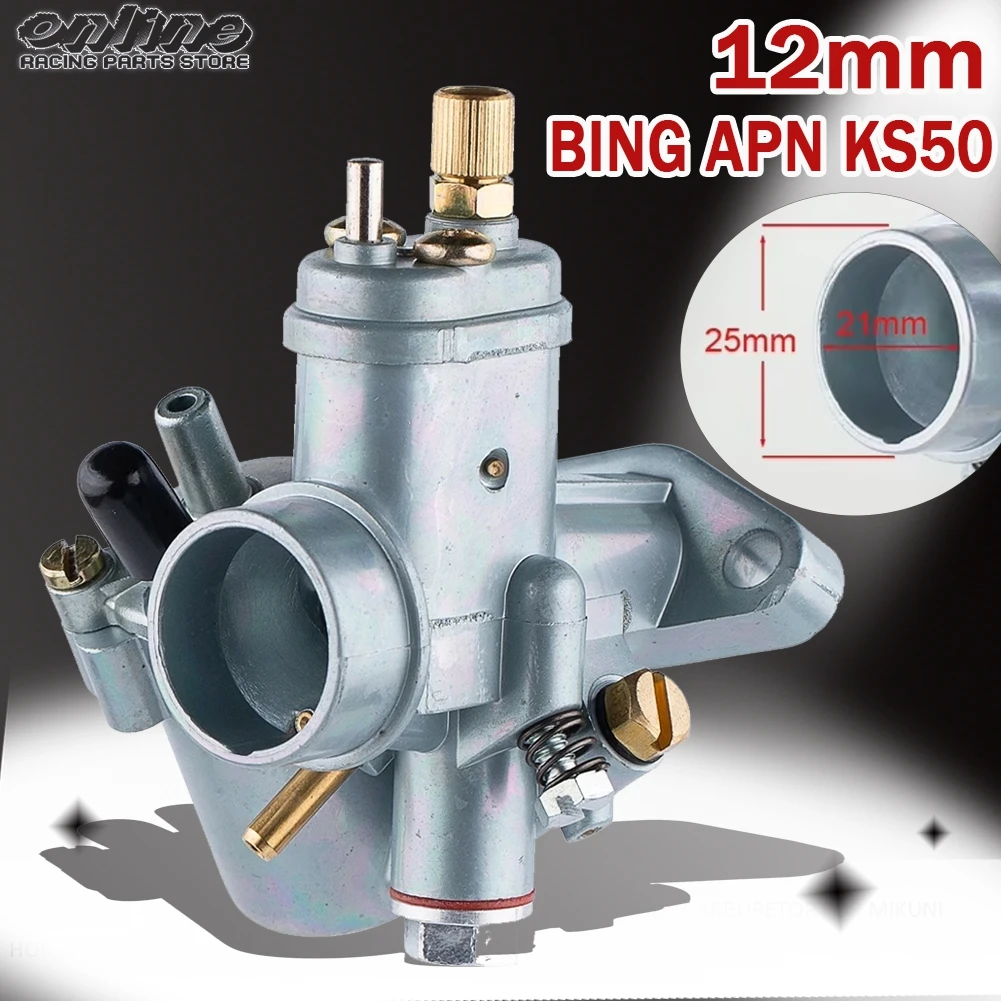 12mm Carburetor Puch For SACHS TOMOS PUCHS KS50 APN BATAVUS 12mm Carb carby Bing12 Bing 12 Carburettor Motocross Accessories