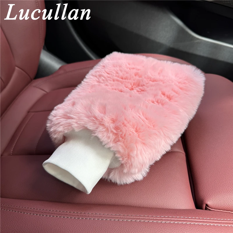 Lucullan Pink Synthetic Wool Wash Mitt Soft and Scratch-Free For Washing and Polishing