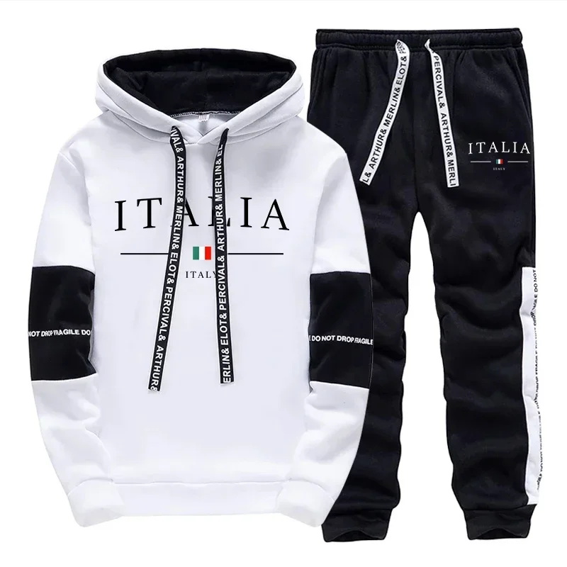 

Casual Men's 2026 Spring Hot Sales Hooded Tracksuit Outdoor Daily Sports Single Sweatshirts And Sweatpants Comfort Print Quality