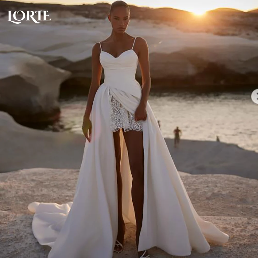 

LORIE Vintage Lace Wedding Dresses Corset Sweetheart A-Line Bridal Gowns Backless Spaghetti Strap Princess Bride Gown Customized