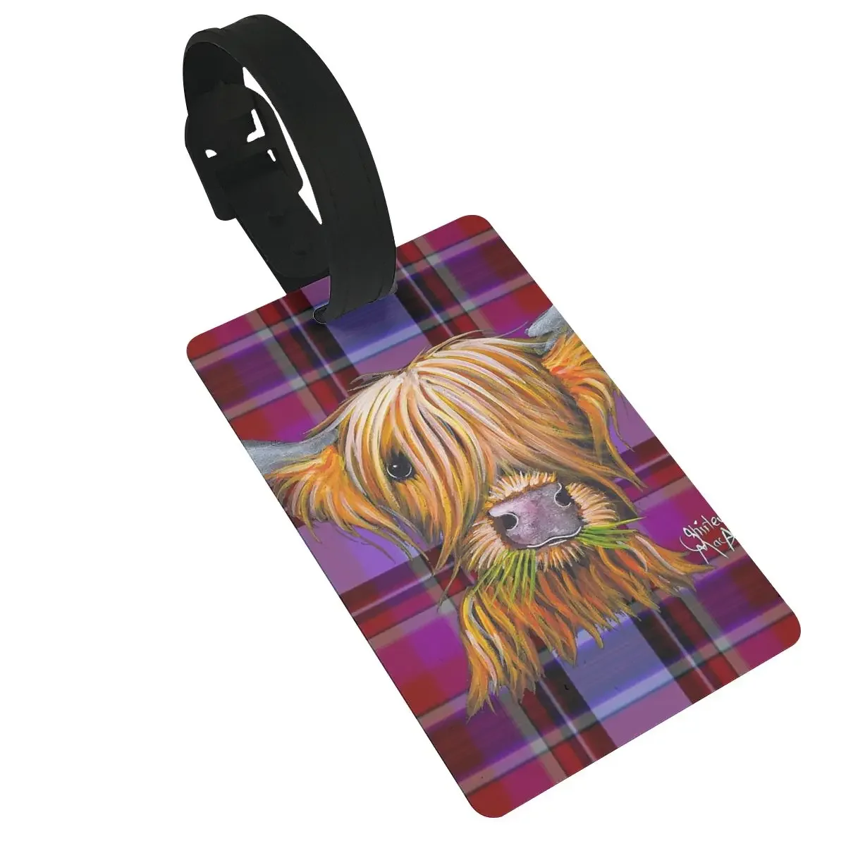 

Highland Cow Animal Luggage Tags Suitcase Accessories Travel PVC Cute Baggage Boarding Tag Portable Label Holder ID Name Address