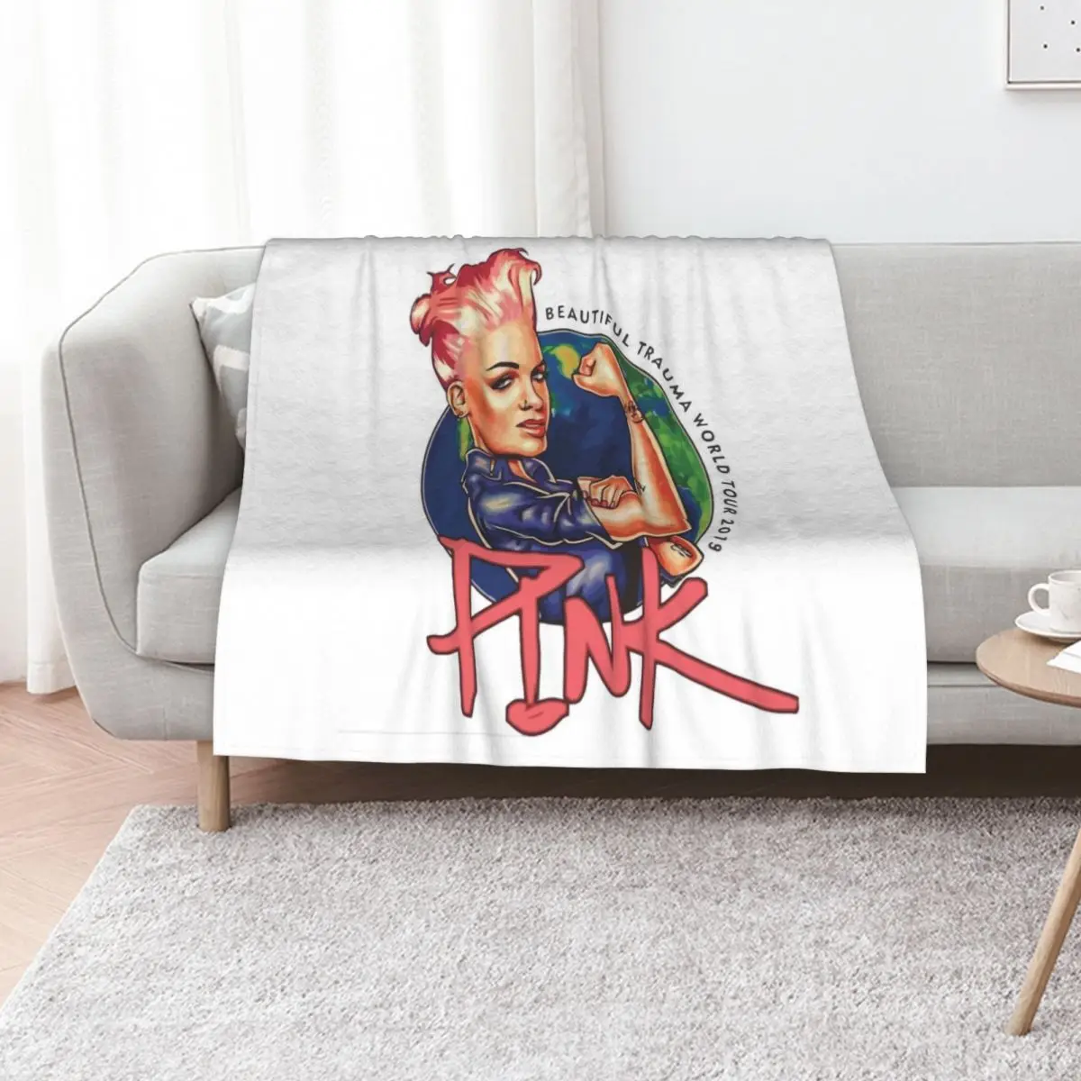lettering coloured in black P!nk,pink,P!nk,pink,P!nk,pink,P!nk,pink,P!nk,pink,P!nk,pink,P!nk,pink, Throw Blanket