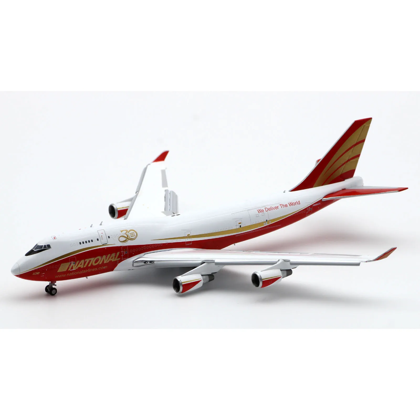Lh4278a liga avião colecionável presente jc asas 1:400 companhias aéreas nacionais boeing 747-400bcf modelo de aeronave fundida n936ca abas para baixo