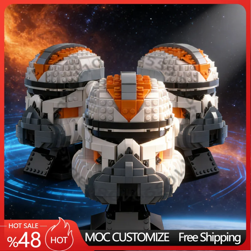 

961 PCS Custom Helmet Model Trooper Helmet MOC Customize Modular Building Block Design Educational Model DIY Holiday Toy Gifts