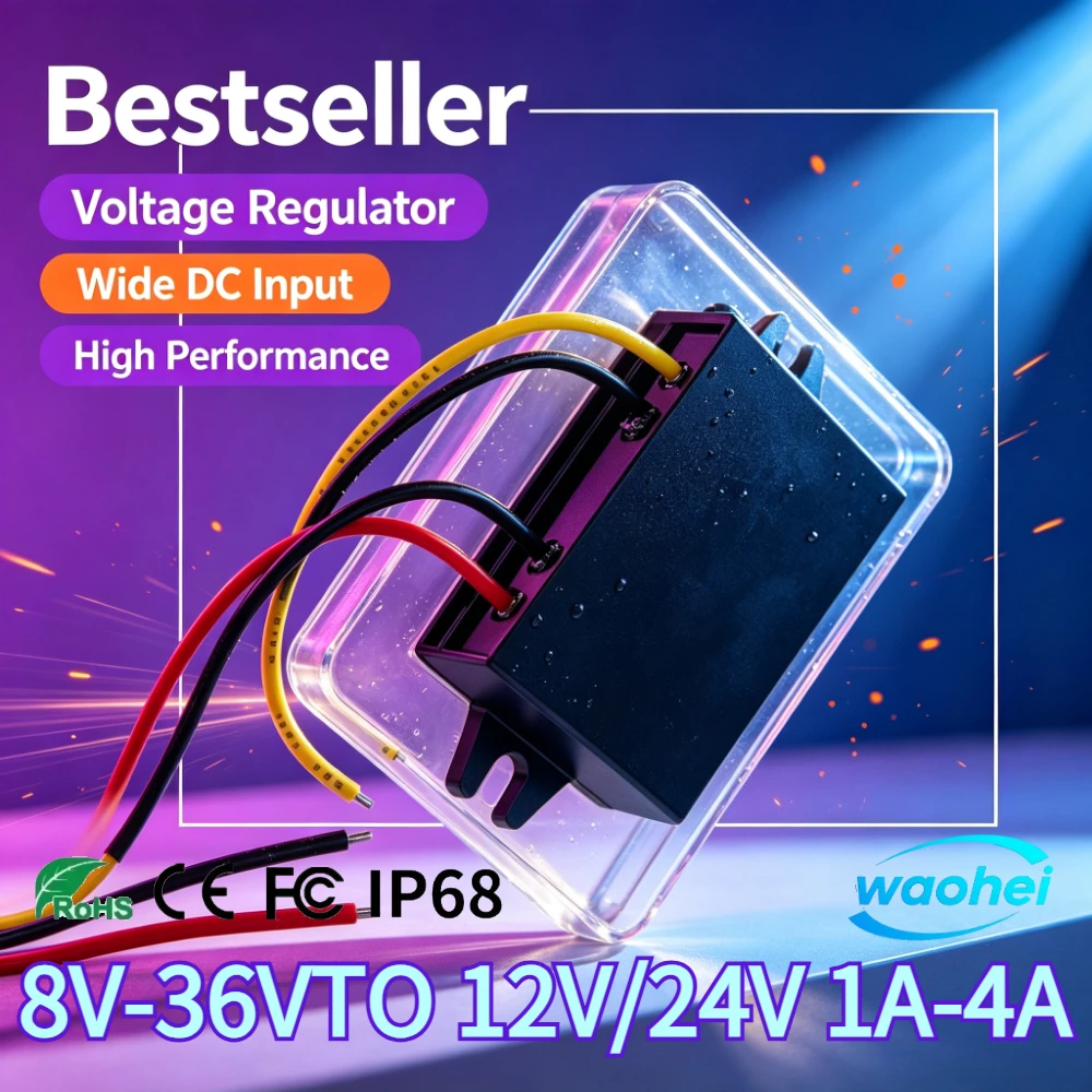 8-36V to 12V 24V Voltage Stabilizer Step-down/up Car Boat Power Supply Buck Boost DC Converter 12V 3A 30V CE Voltage Regulator