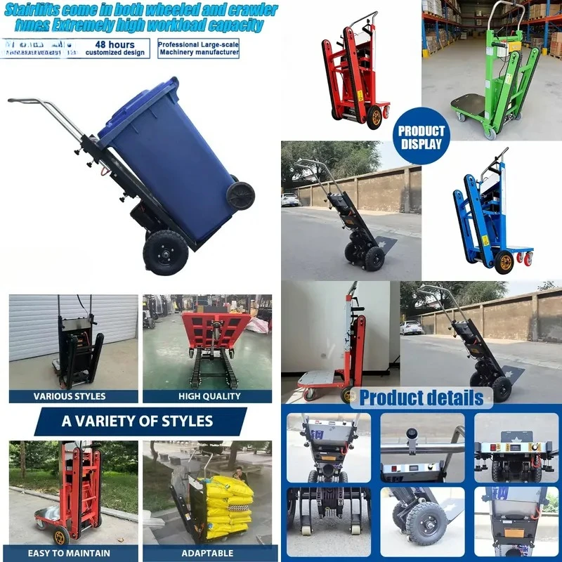 

Electric Stair Climber for 300 kg Load Capacity Wheeled Steel Platform Industrial Handling Machine Stair Climb Lift OEM