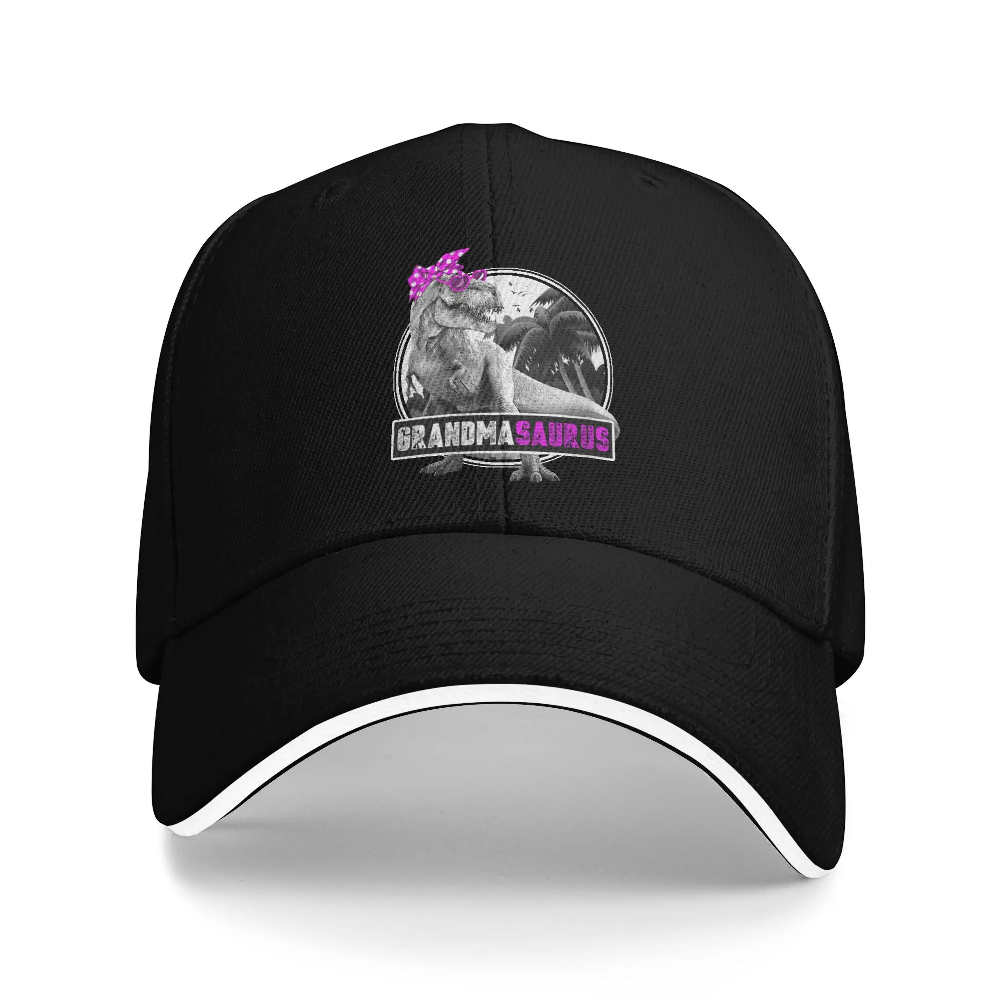 Grandmasaurus Grandma T Rex Dinosaur Sandwich Caps Unisex Vintage Baseball Family Funny Adjustable Racing All season Hat Adult