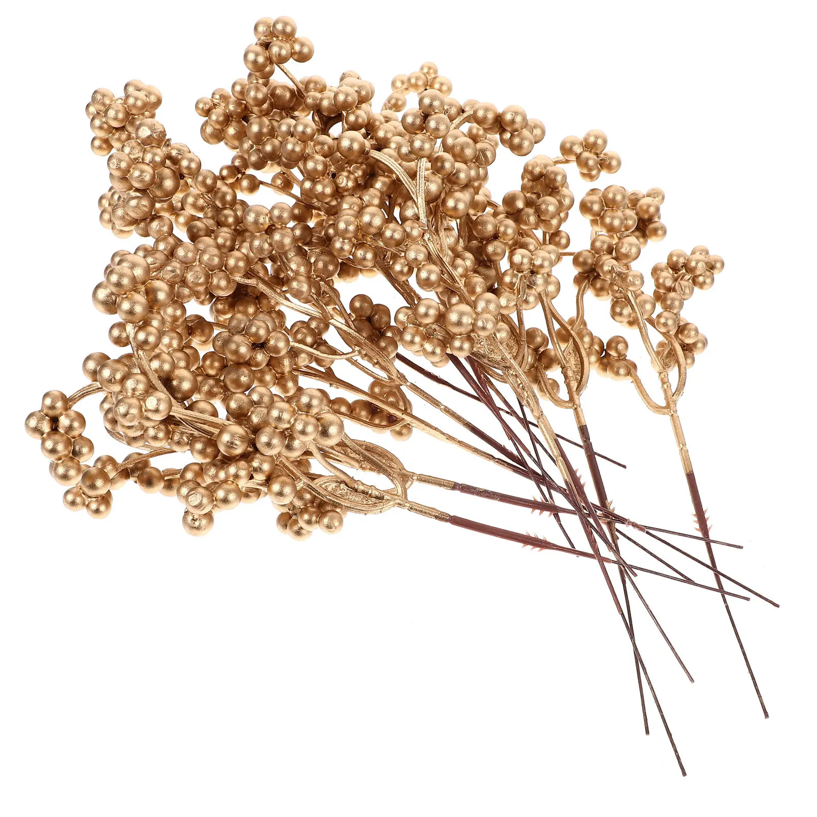 

12Pcs Simulation Berries Branches DIY Christmas Decorations Warm Inviting Colors Long Lasting Christmas Berry Stems