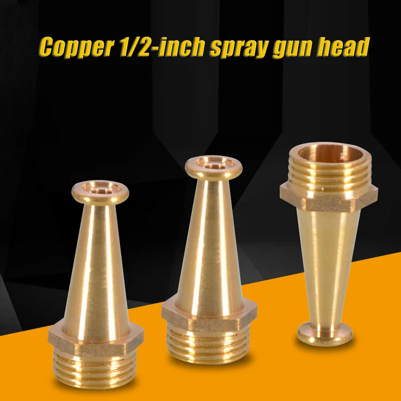 

1/2" Copper Spray Nozzle Male Thread Fire Reel Nozzle Hose Joint Car Wash Tube Spray Gun Hose Connector Air Spray Gun Nozzle