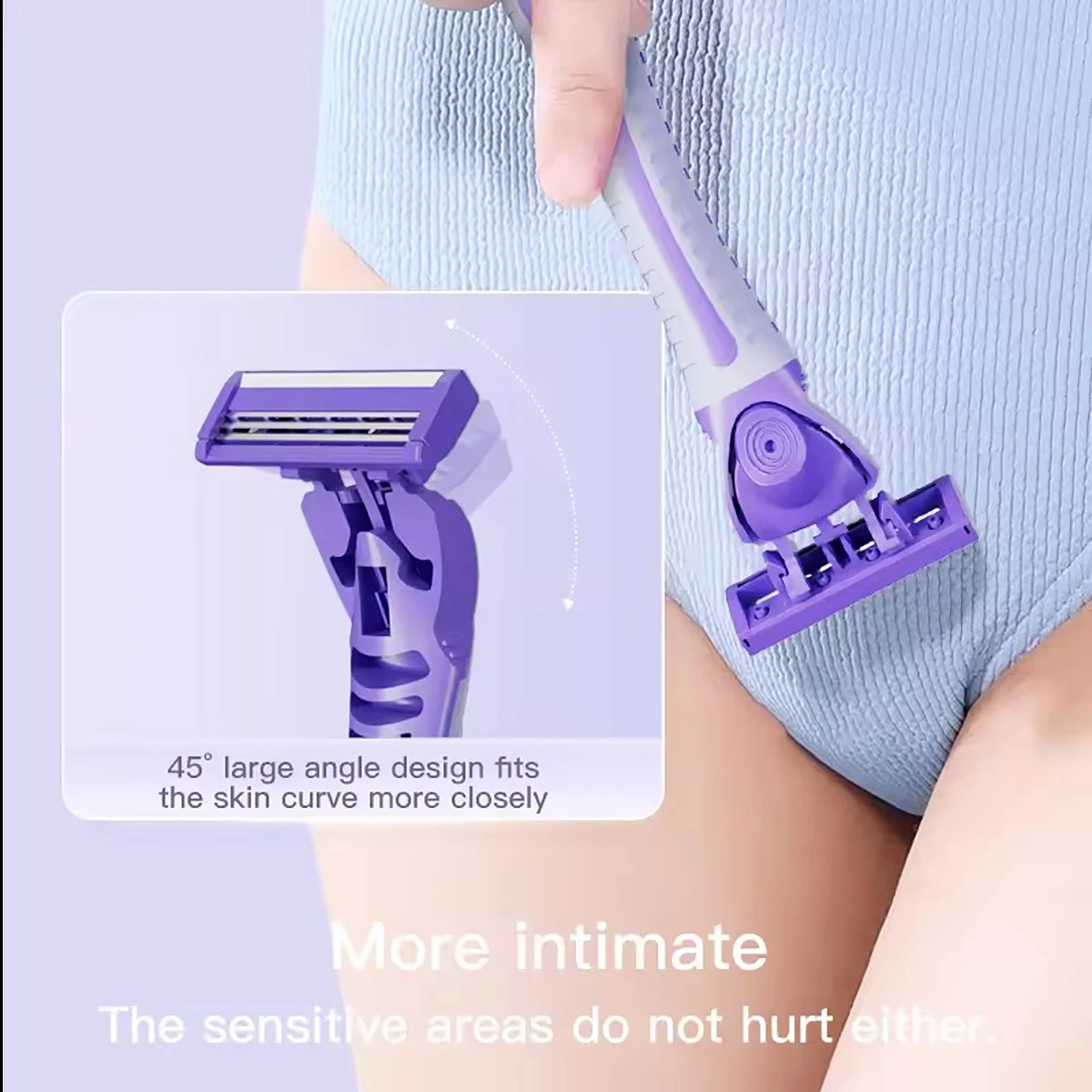 شفرة حلاقة قابلة للاستبدال للنساء، مقبض واحد، 8 شفرات، ماكينة حلاقة بيكيني للسيدات، جودة عالية #3