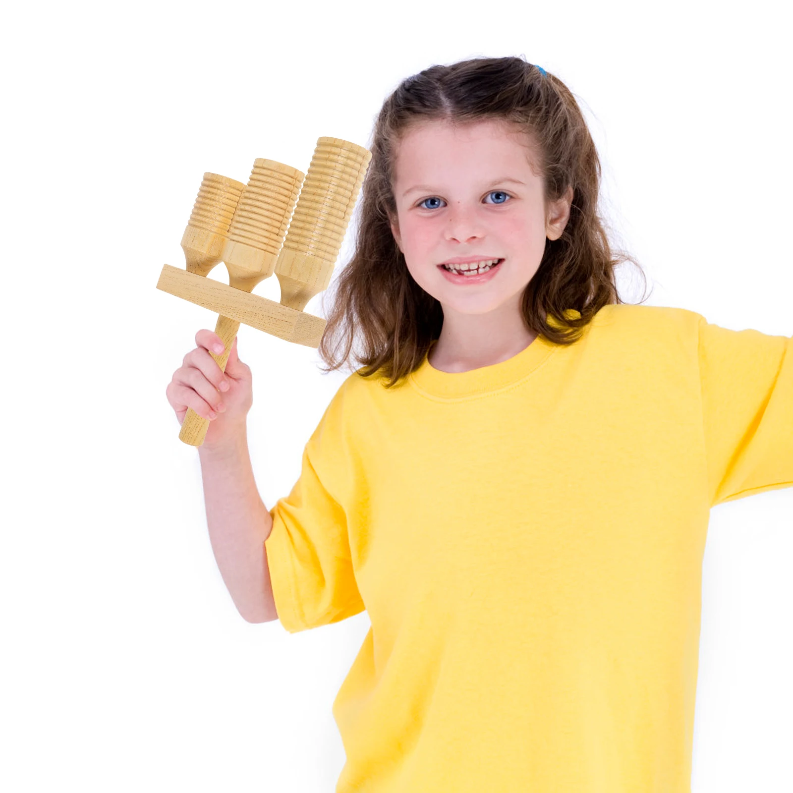 

Double Boom Wood Percussion Block Toys Instruments for Kids Children Musical Guiro Toddler Preschool Hand-eye Coordination