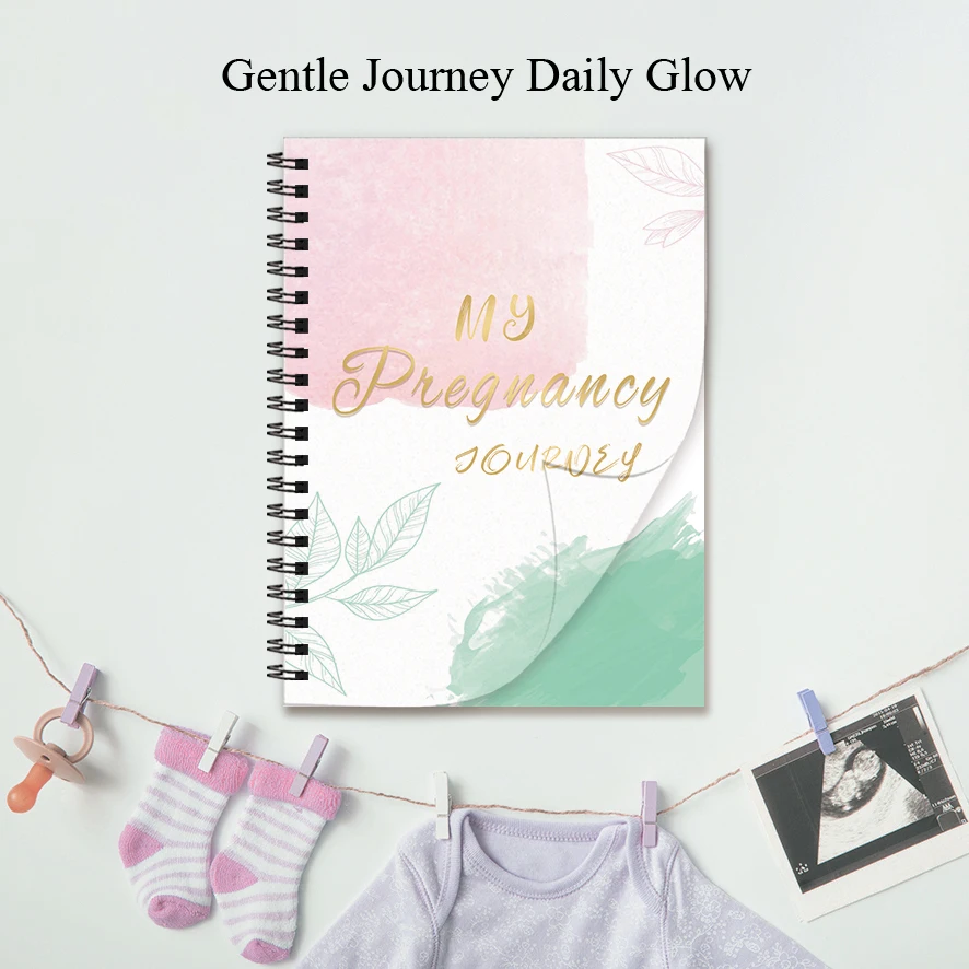 Pregnancy Journal Sticker Set for New Moms, Weekly Pregnancy Tracker Memory Book, 8.3x11.2 Inch, 32 Pages