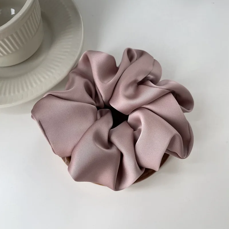 Französisch Seide Haar Zubehör Frauen Textur Elastique Cheveux Complementos De Moda Scrunchies Gomas Pelo Mujer Bands Krawatte Satin – Detail 8